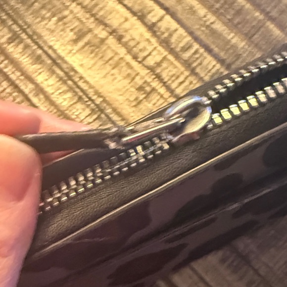 Coach Tan and Black Animal Print Wallet - Picture 3 of 10